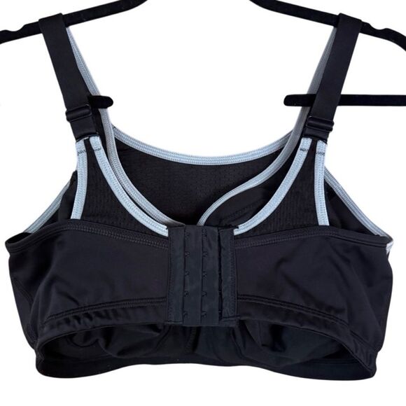 Glamorise- Elite Performance Adjustable Wirefree Sport Bra #1167 Black Gray, 38H - Picture 8 of 14